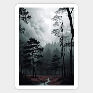 Spooky Bog with Fog Sticker